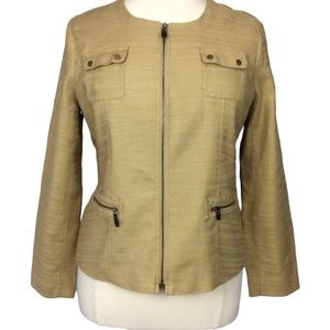 Dana Buchman Tan/Khaki Linen Blazer - 6 - EUC